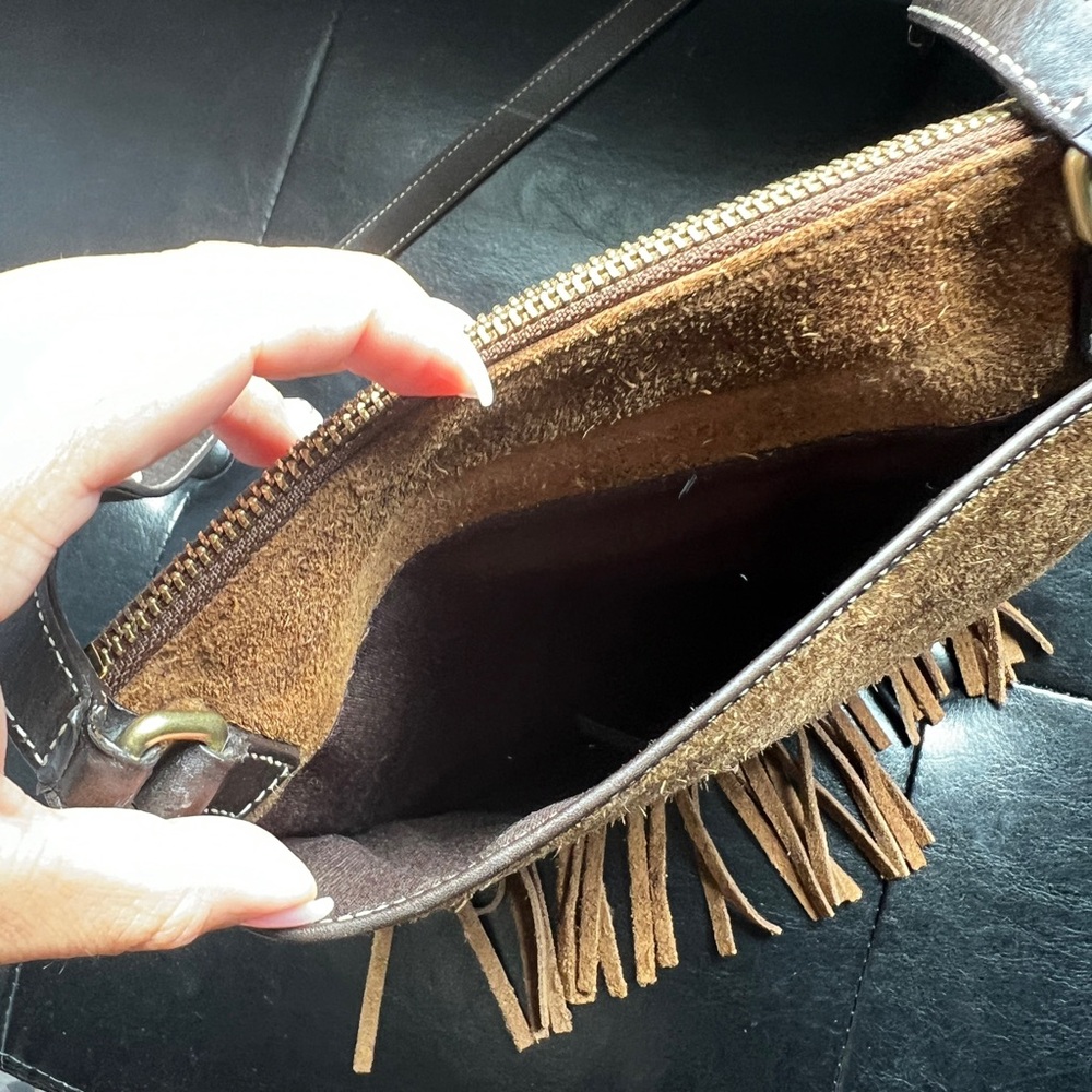 Coach Vintage Brown Suede Fringe Crossbody Bag - Picture 6 of 10